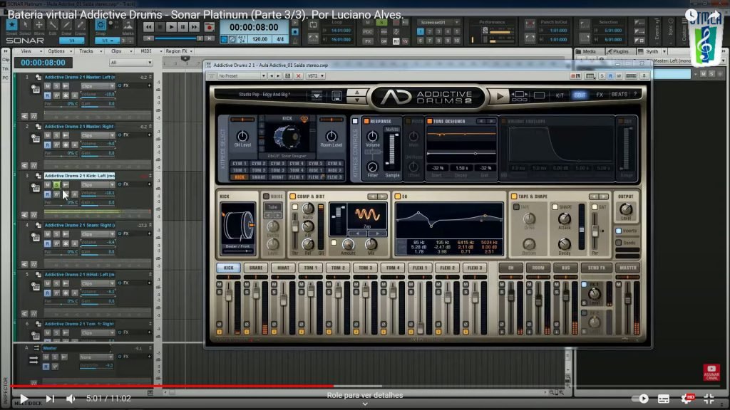 Painel da bateria Adictive Drums do Sonar por Luciano Alves