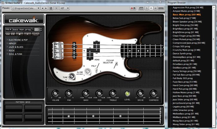 Painel do SI Bass Guitar do Sonar por Luciano Alves