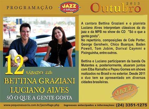 Flyer do show Luciano Alves e Bettina Graziani