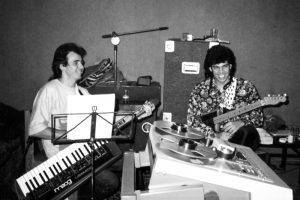 Luciano Alves e Pepeu - gravação do LP Quartzo de Luciano, RJ